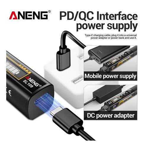 ANENG SL109 Electric Soldering Iron 75W Adjustable Temperature 100C to 450C Type-C Fast Charging Portable OLED Display Lightweight Repair Tool (Portable Digital Soldering Iron PD QC Fast Charging) image 5