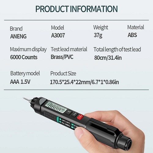 ANENG Multifunction Intelligent Measurement High Precision Multimeter Model A3008 (6000 Count Digital Smart Pen Multimeter) image 5