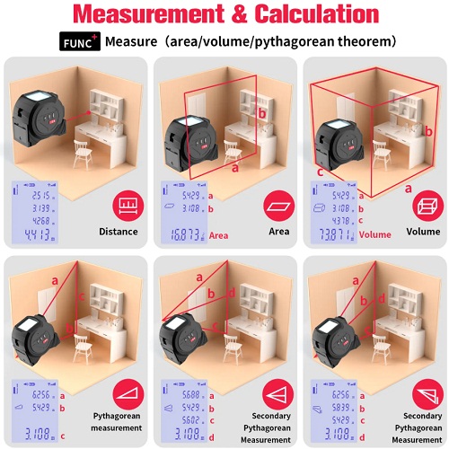 Laser Meter Tape CJY007 3 in 1 with Waterproof and Drop-resistant (Laser Distance Meter Steel Tape Measure Cross Line Laser) image 4