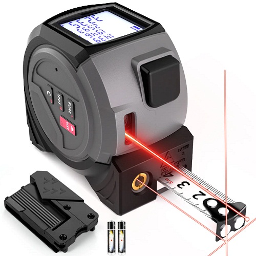 Laser Meter Tape CJY007 3 in 1 with Waterproof and Drop-resistant (Laser Distance Meter Steel Tape Measure Cross Line Laser) image 1