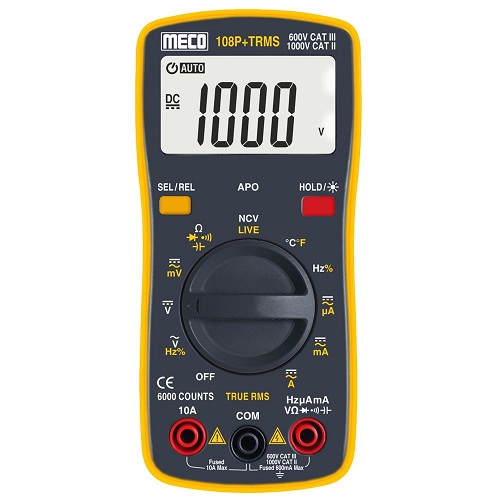 MECO 108P+ TRMS Battery Powered Digital Multimeter Pocket Size (6000 Count Autoranging Electrical Testing Meter) image 3