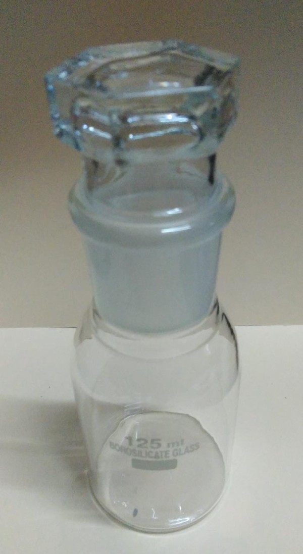 125ml Reagent Bottle Wide Mouth Borosilicate Glass image 1