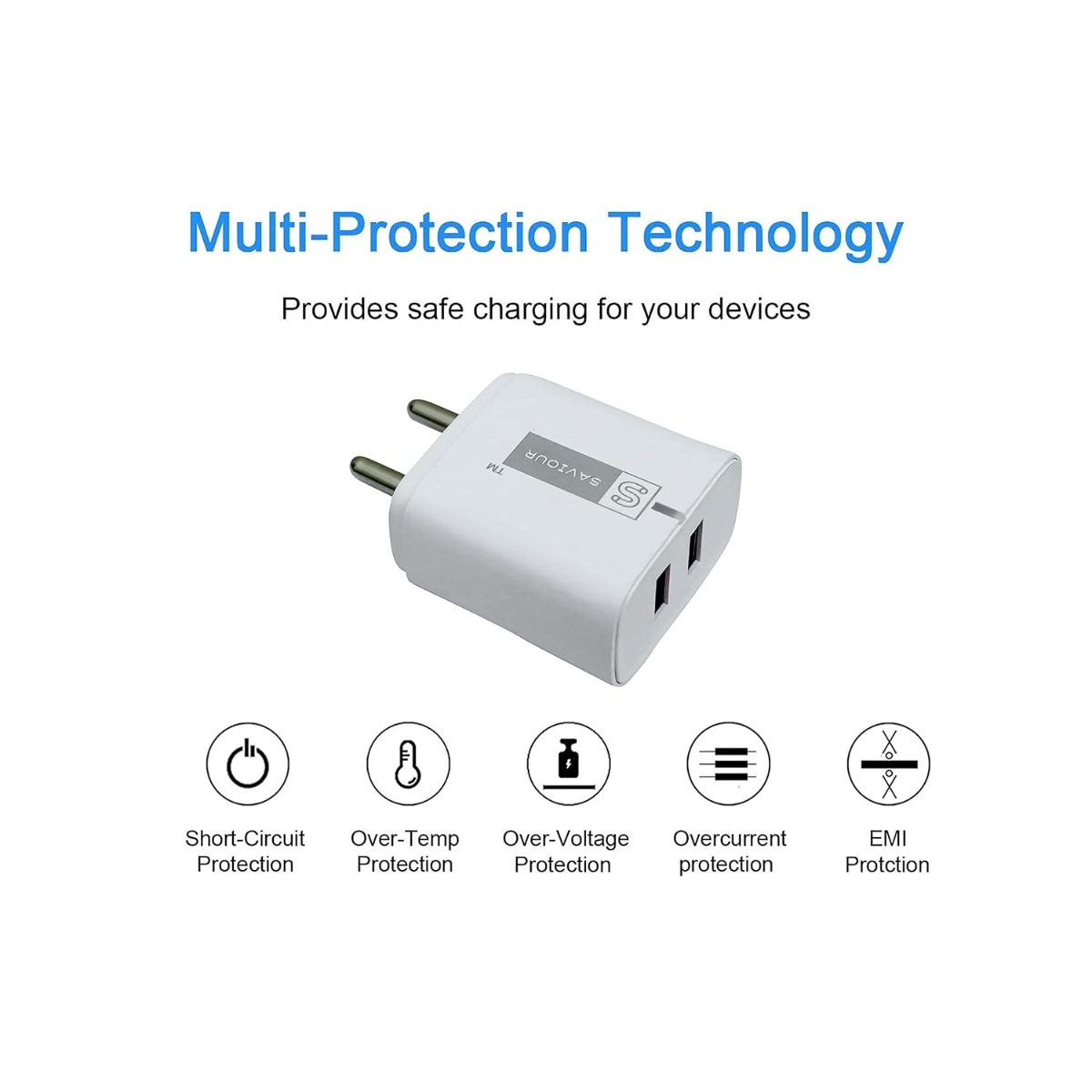 SAVIOUR Dual Port USB Charger Adapter 5V 3.1A (Fast Charging Wall Adapter) image 2