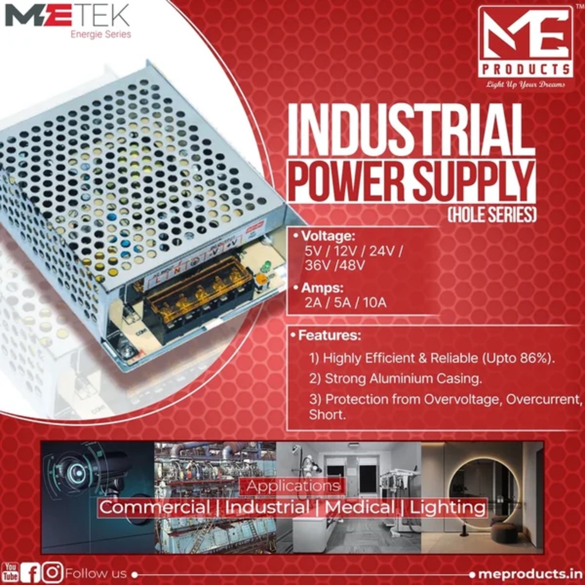METEK ME-24V02A-MS 24V 2A SMPS 48W DC Metal Power Supply (Industrial Switching Power Supply) image 5