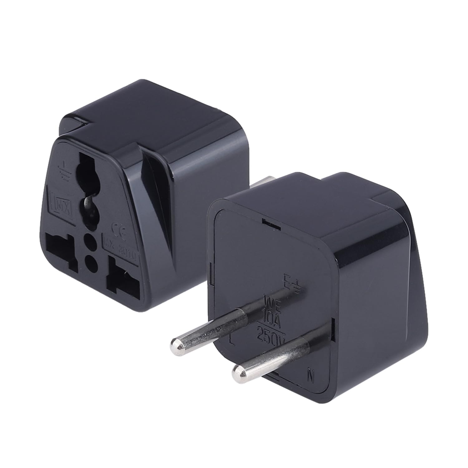 MX3010 Universal Conversion Plug 2-Pin 10A 250V for Europe (Travel Adapter Plug, European Conversion Plug, Universal Plug Adapter) image 1