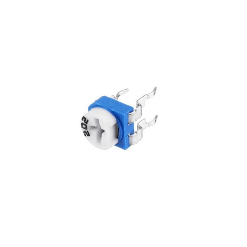 2K Ohm Variable Resistor Horizontal Metal Preset (Single Turn Trimmer Potentiometer for Circuit Calibration Applications) image 2