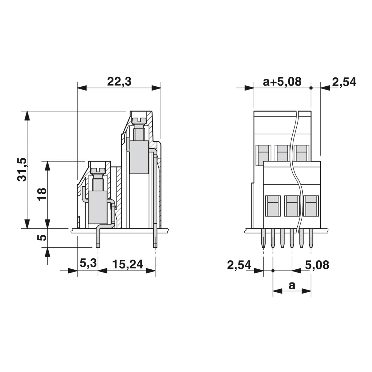 MKKDS 3/3/5.08 3 Pin PCB Terminal Block Connector (5.08mm Screw Terminal Block) image 2