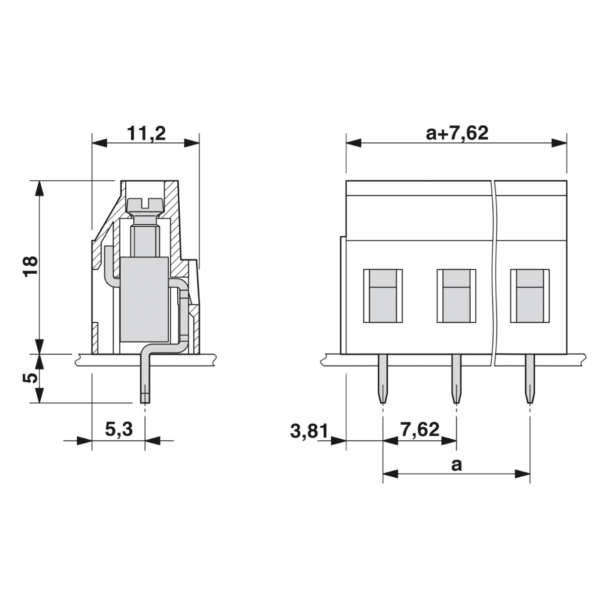 GMKDS 3/3/7.62 3 Pin PCB Terminal Block Connector (7.62mm Screw Terminal Block) image 2
