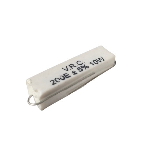 200E 10W 5% Axial Lead  Ceramic Encased White Wire Wound Resistors  image 1