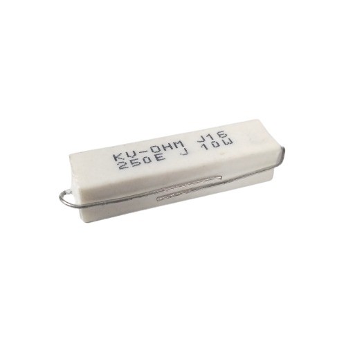 250E 10W 5% Axial Lead  Ceramic Encased White Wire Wound Resistors  image 1