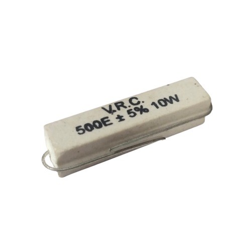 500E 10W 5% Axial Lead  Ceramic Encased White Wire Wound Resistors  image 1