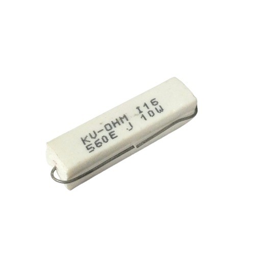 560E 10W 5% Axial Lead  Ceramic Encased White Wire Wound Resistors  image 1