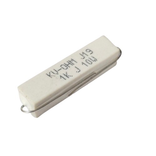 1K 10W 5% Axial Lead  Ceramic Encased White Wire Wound Resistors  image 1
