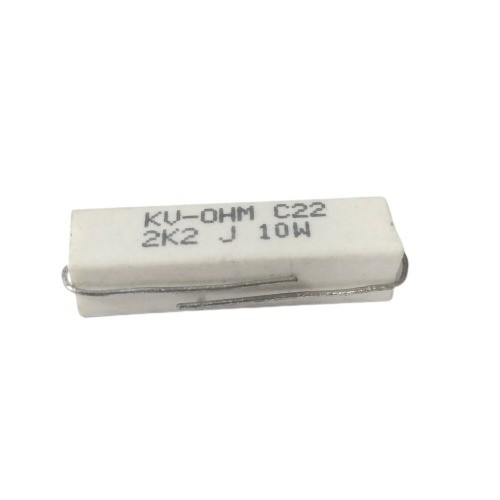 2.2K 10W 5% Axial Lead  Ceramic Encased White Wire Wound Resistors  image 1