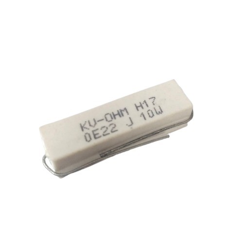 0.22E 10W 5% Axial Lead  Ceramic Encased White Wire Wound Resistors    image 1