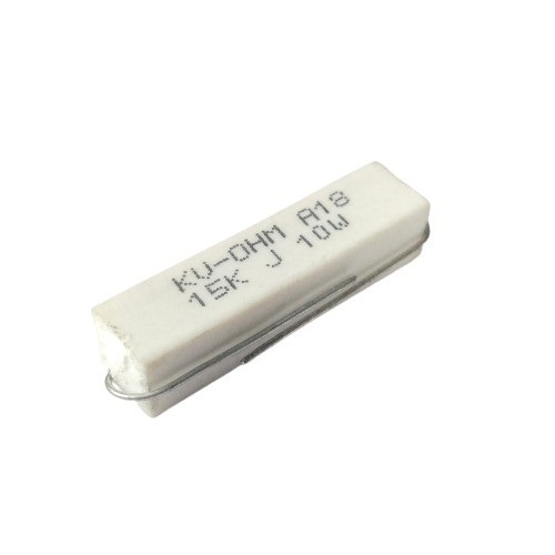 15K Ohm 10W Wire Wound Resistor (5%, Ceramic, Axial Lead) image 1