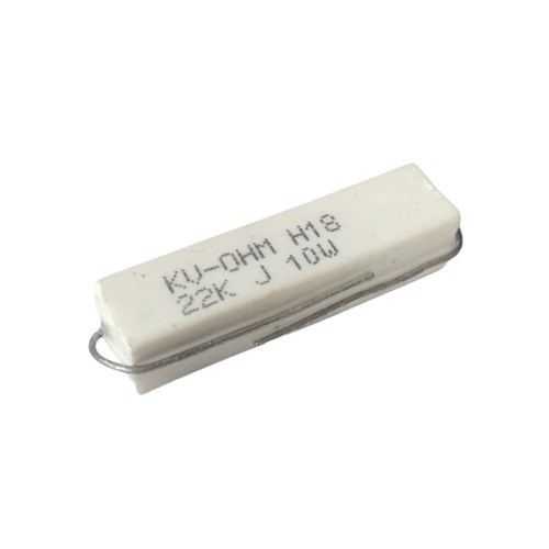 22K 10W 5% Axial Lead  Ceramic Encased White Wire Wound Resistors  image 1
