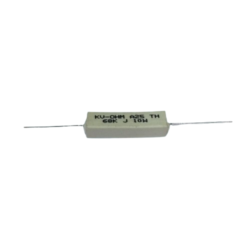 68K Ohm 10W Ceramic Encased Wire Wound Resistor 5% (Axial Lead Power Resistor) image 1