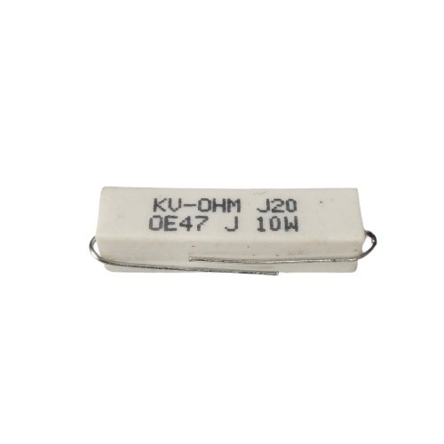 0.47E 10W 5% Axial Lead  Ceramic Encased White Wire Wound Resistors    image 1
