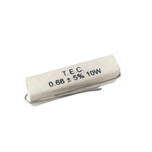 0.68E 10W 5% Axial Lead  Ceramic Encased White Wire Wound Resistors    image 1
