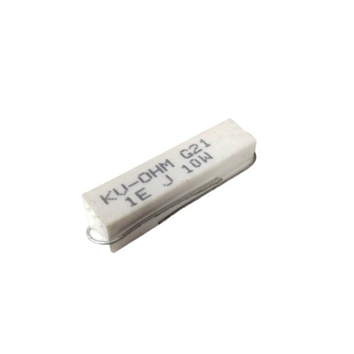 1E 10W 5% Axial Lead  Ceramic Encased White Wire Wound Resistors  image 1