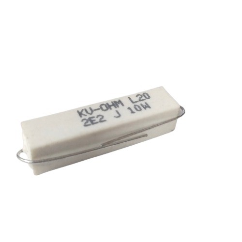 2.2E 10W 5% Axial Lead  Ceramic Encased White Wire Wound Resistors  image 1