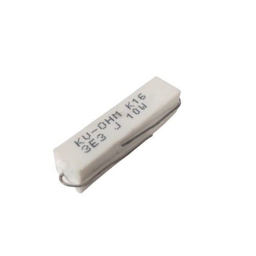3.3E 10W 5% Axial Lead  Ceramic Encased White Wire Wound Resistors  image 1