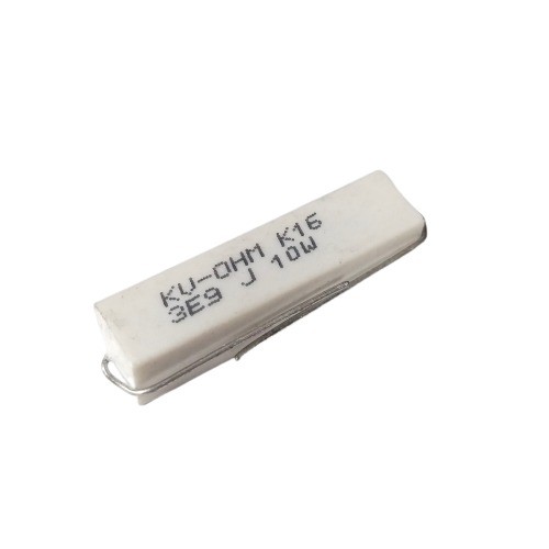 3.9E 10W 5% Axial Lead  Ceramic Encased White Wire Wound Resistors  image 1