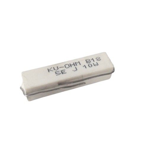 5E 10W 5% Axial Lead  Ceramic Encased White Wire Wound Resistors  image 1