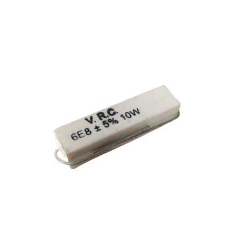6.8E 10W 5% Axial Lead  Ceramic Encased White Wire Wound Resistors  image 1