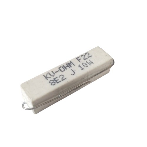 8.2E 10W 5% Axial Lead  Ceramic Encased White Wire Wound Resistors  image 1