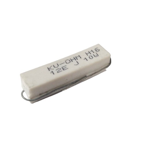 12E 10W 5% Axial Lead  Ceramic Encased White Wire Wound Resistors  image 1