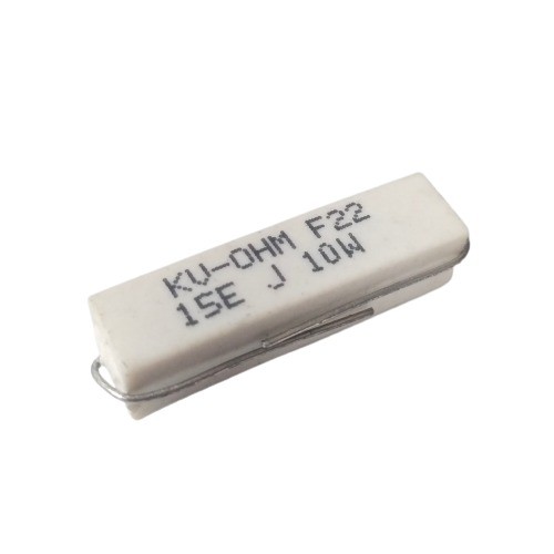 15E 10W 5% Axial Lead  Ceramic Encased White Wire Wound Resistors  image 1