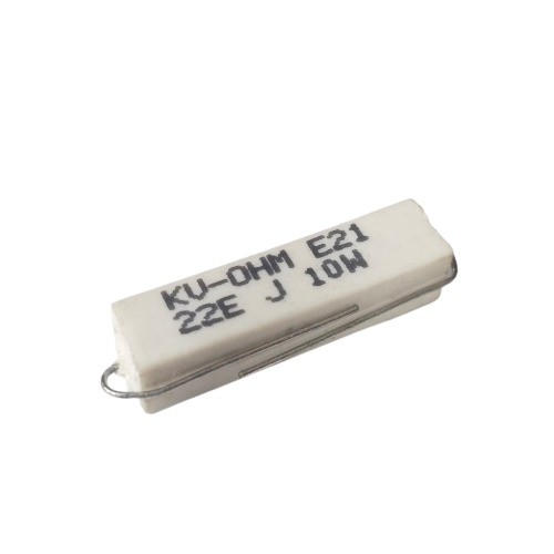 22E 10W 5% Axial Lead  Ceramic Encased White Wire Wound Resistors   image 1
