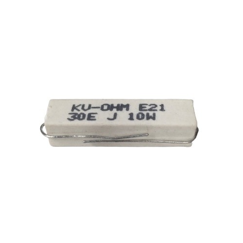 30E 10W 5% Axial Lead Ceramic Encased White Wire Wound Resistors image 1