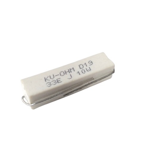 33E 10W 5% Axial Lead  Ceramic Encased White Wire Wound Resistors  image 1
