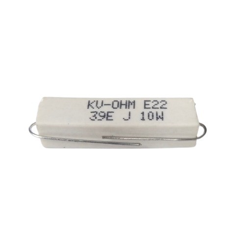 39E 10W 5% Axial Lead  Ceramic Encased White Wire Wound Resistors  image 1