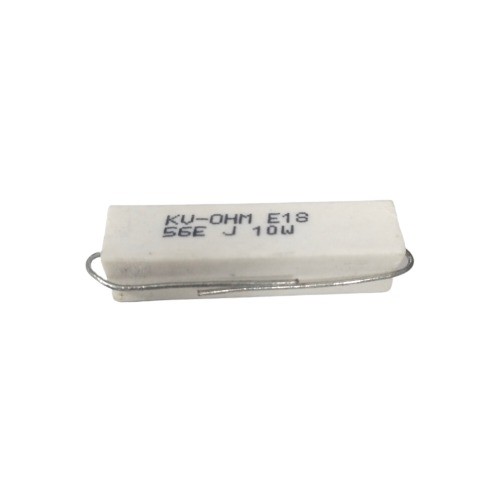 56E 10W 5% Axial Lead  Ceramic Encased White Wire Wound Resistors  image 1