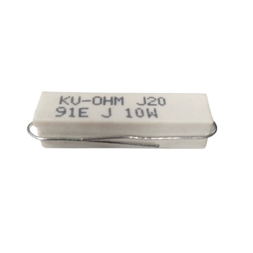 91E 10W 5% Axial Lead  Ceramic Encased White Wire Wound Resistors  image 1