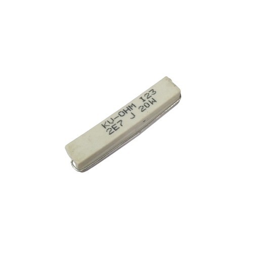 2.7E 20W 5% Axial Lead Ceramic Encased White Wire Wound Resistors image 1