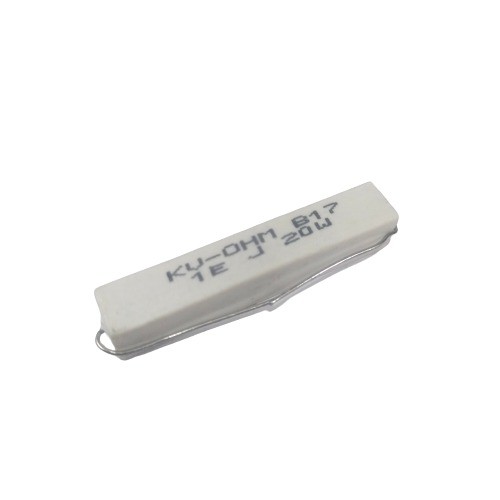 1E 20W 5% Axial Lead  Ceramic Encased White Wire Wound Resistors      image 1