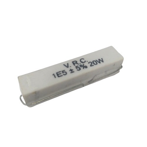 1.5E 20W 5% Axial Lead  Ceramic Encased White Wire Wound Resistors      image 1