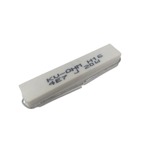 4.7E 20W 5% Axial Lead  Ceramic Encased White Wire Wound Resistors      image 1