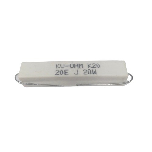 20E 20W 5% Axial Lead  Ceramic Encased White Wire Wound Resistors     image 1