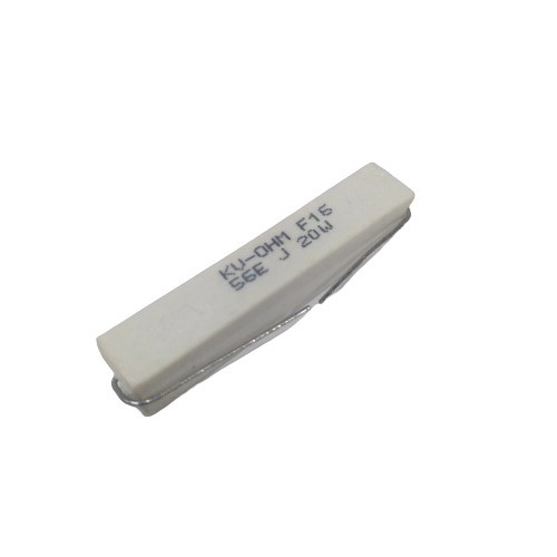 56E 20W 5% Axial Lead  Ceramic Encased White Wire Wound Resistors      image 1
