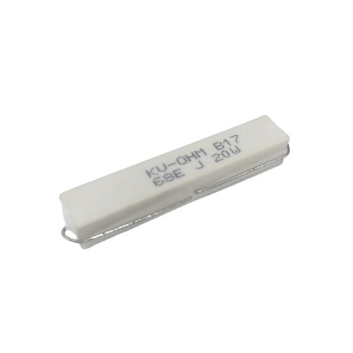68E 20W 5% Axial Lead  Ceramic Encased White Wire Wound Resistors      image 1