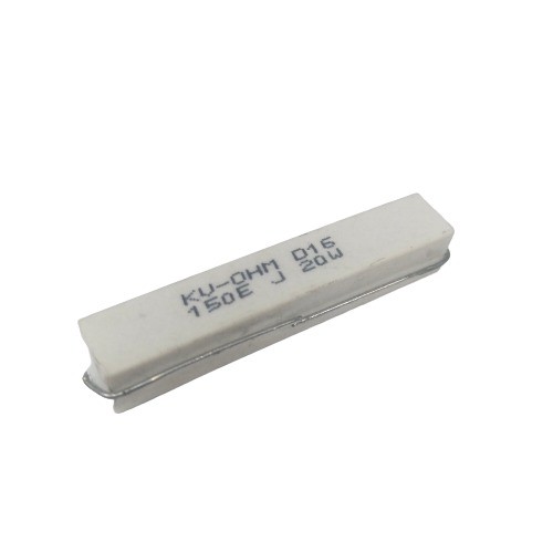 150E 20W 5% Axial Lead  Ceramic Encased White Wire Wound Resistors      image 1