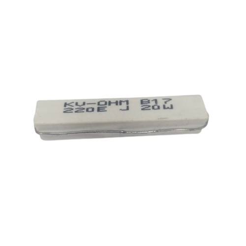 220E 20W 5% Axial Lead  Ceramic Encased White Wire Wound Resistors      image 1