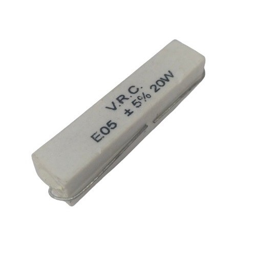0.5E 20W 5% Axial Lead  Ceramic Encased White Wire Wound Resistors      image 1
