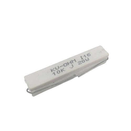 10K 20W 5% Axial Lead  Ceramic Encased White Wire Wound Resistors      image 1